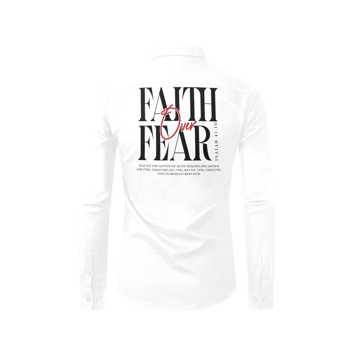 FAITH OVER FEAR button up WHITE Men's