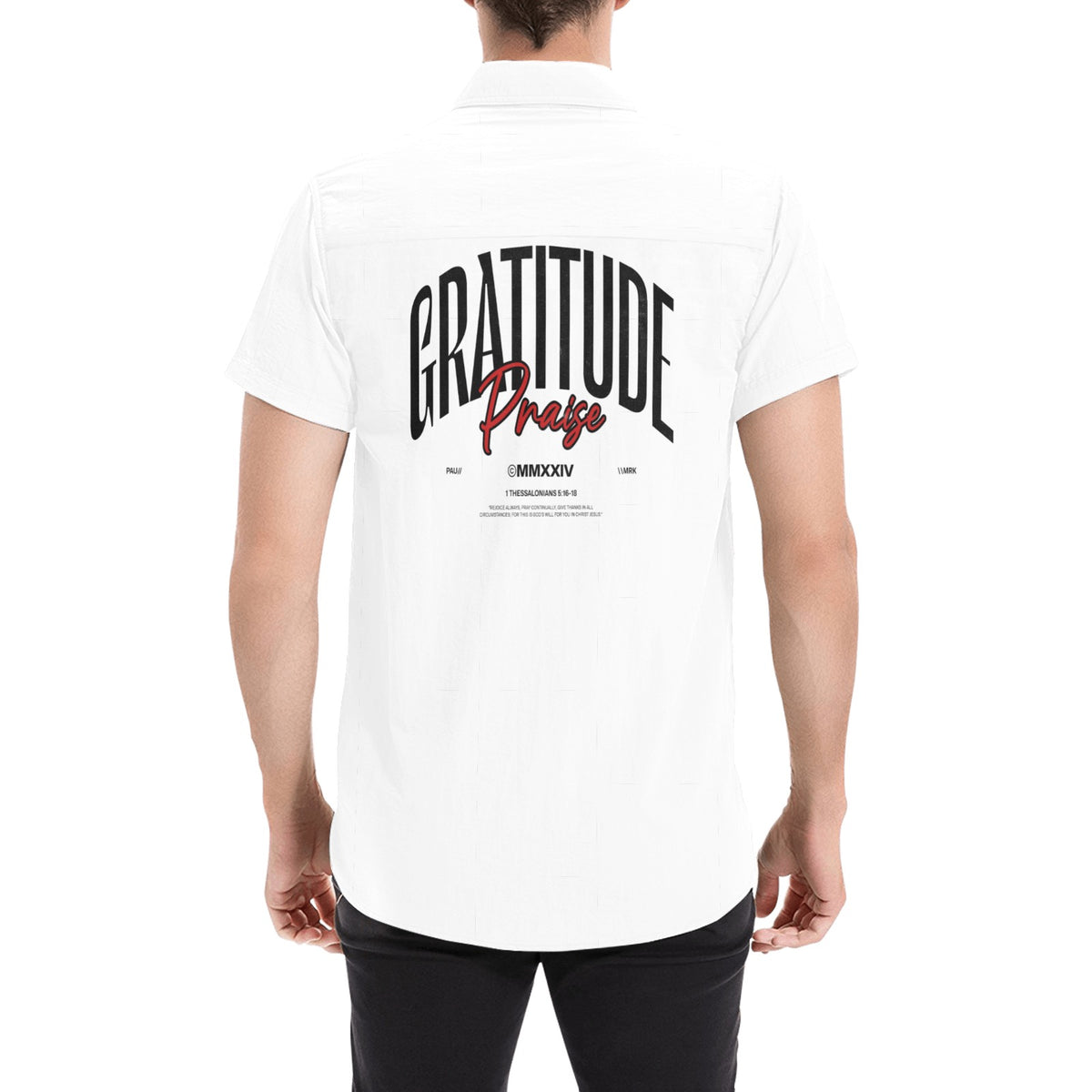 GRATITUDE button up WHITE Men's