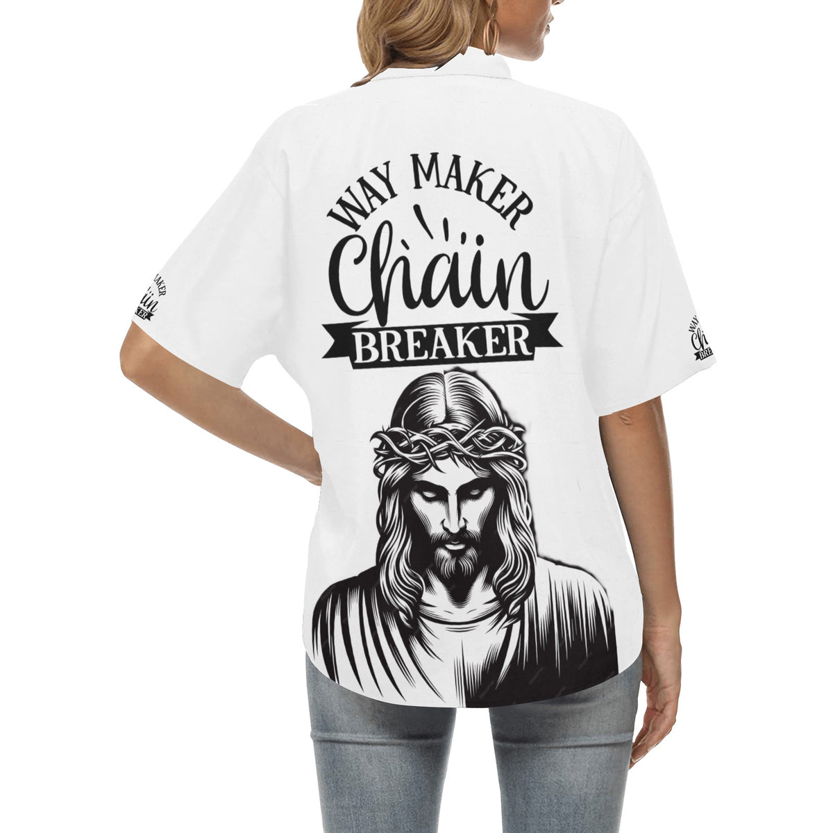 womens waymaker chain breaker button up