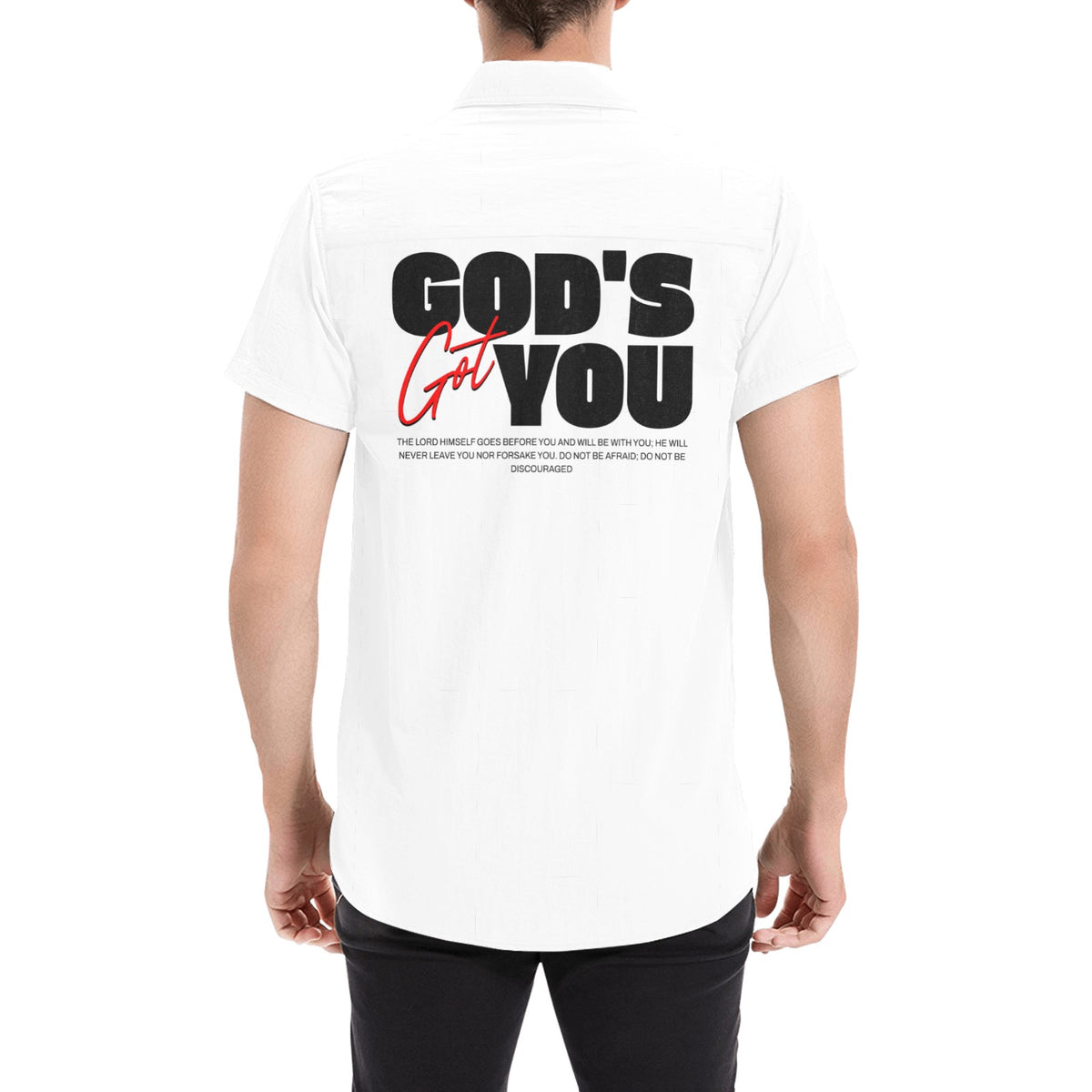 gods got you button up WHITE Men's