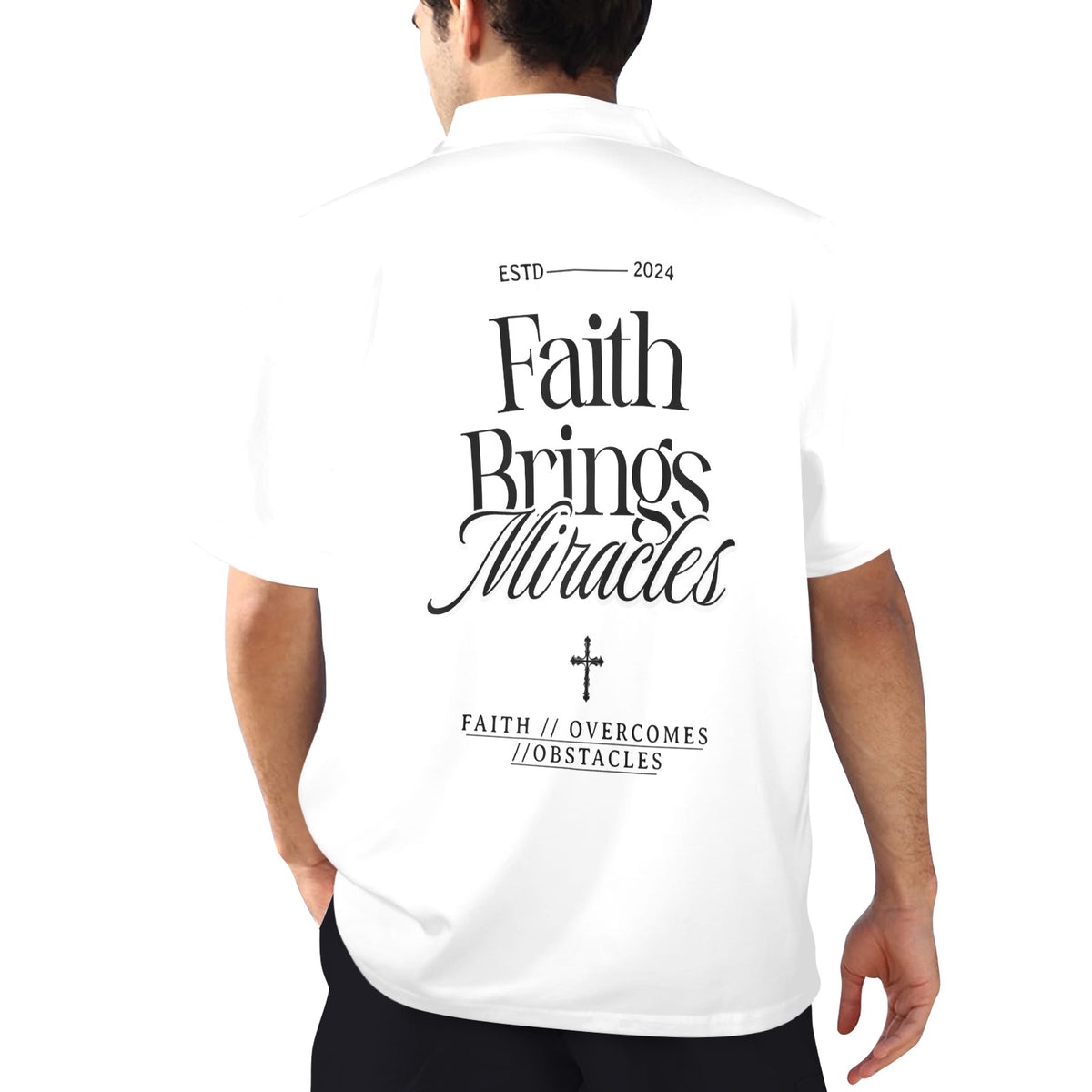 FAITH BRINGS MIRACLES BUTTON UP Men's