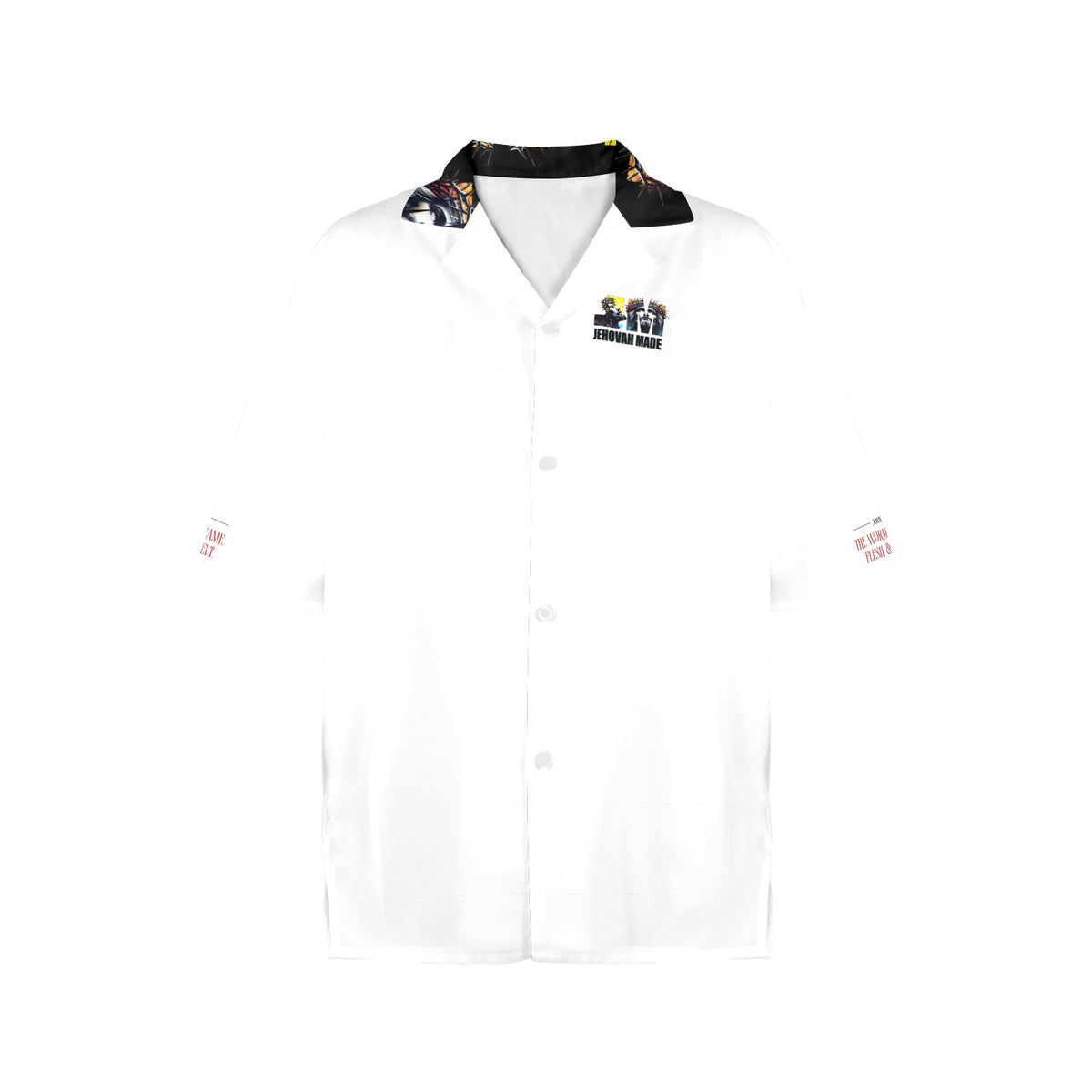women's words became flesh button up WHITE