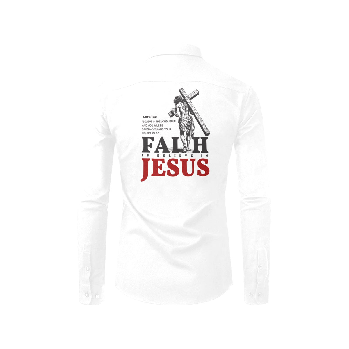 FAITH IS BELIEVE button up WHITE Men's