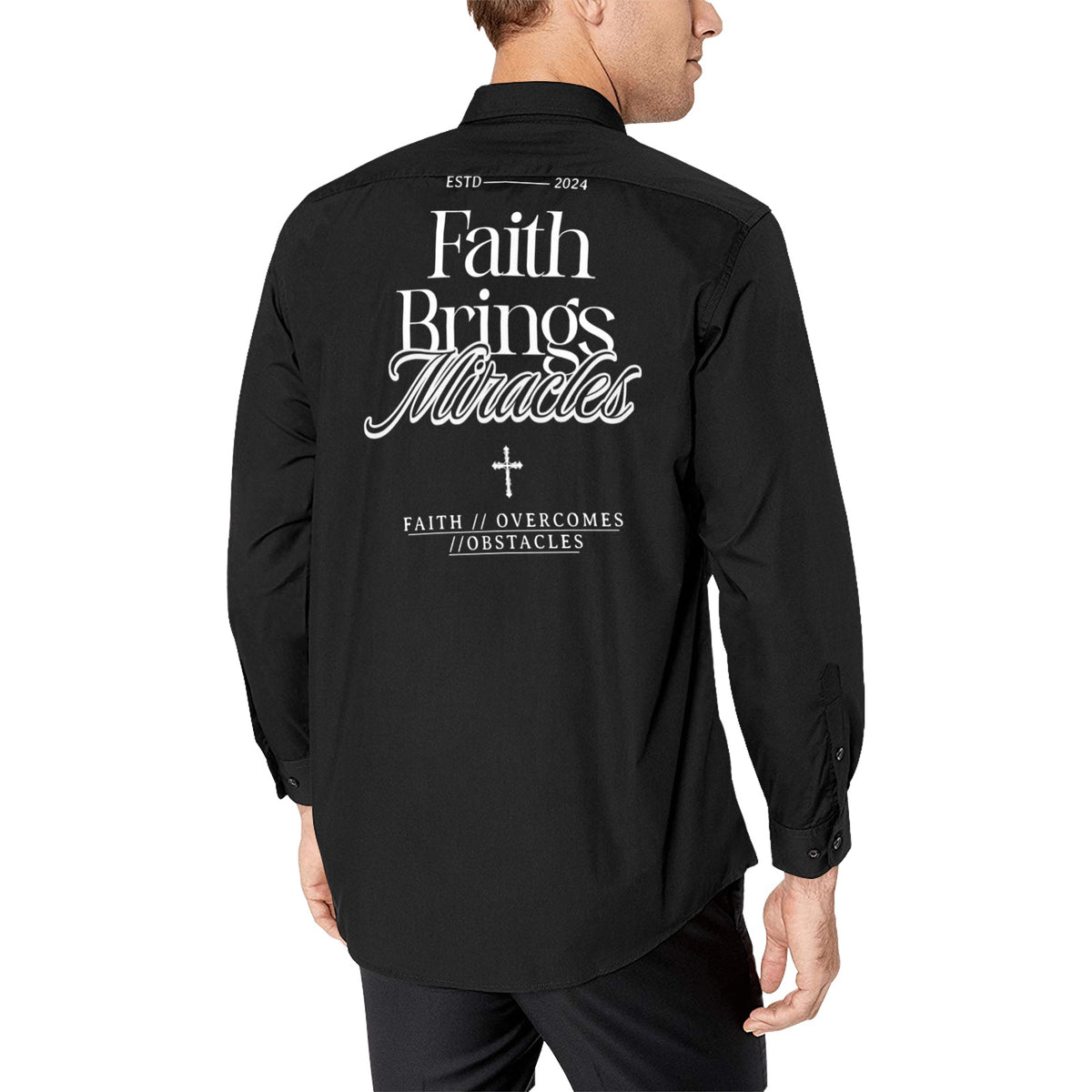 FAITH BRINGS MIRACLES button up Men's