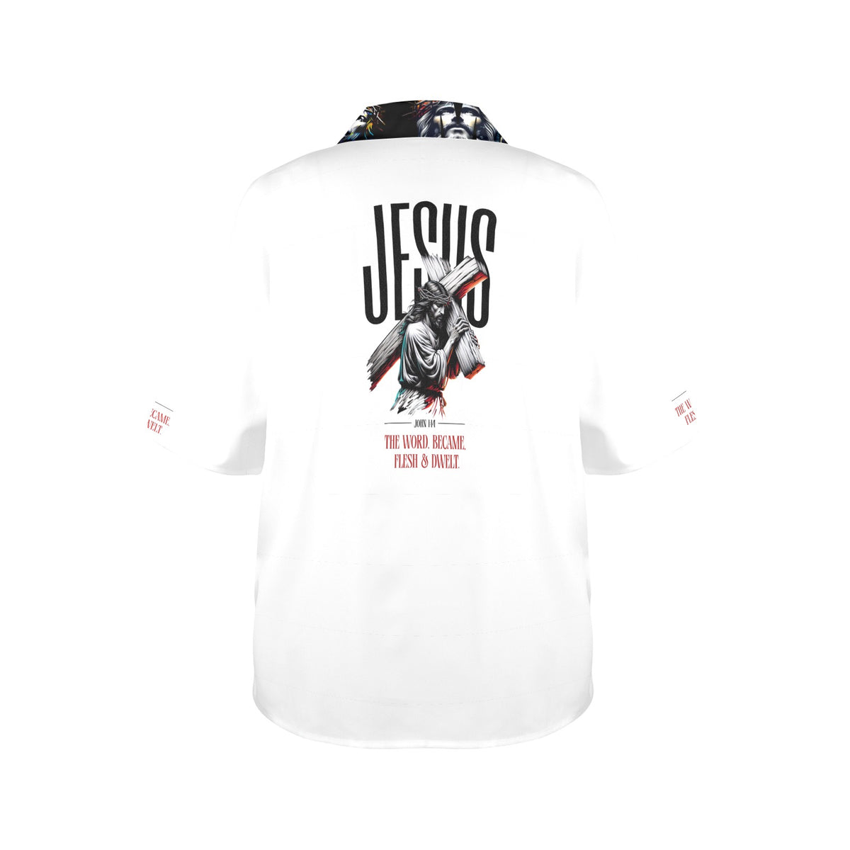 women's words became flesh button up WHITE