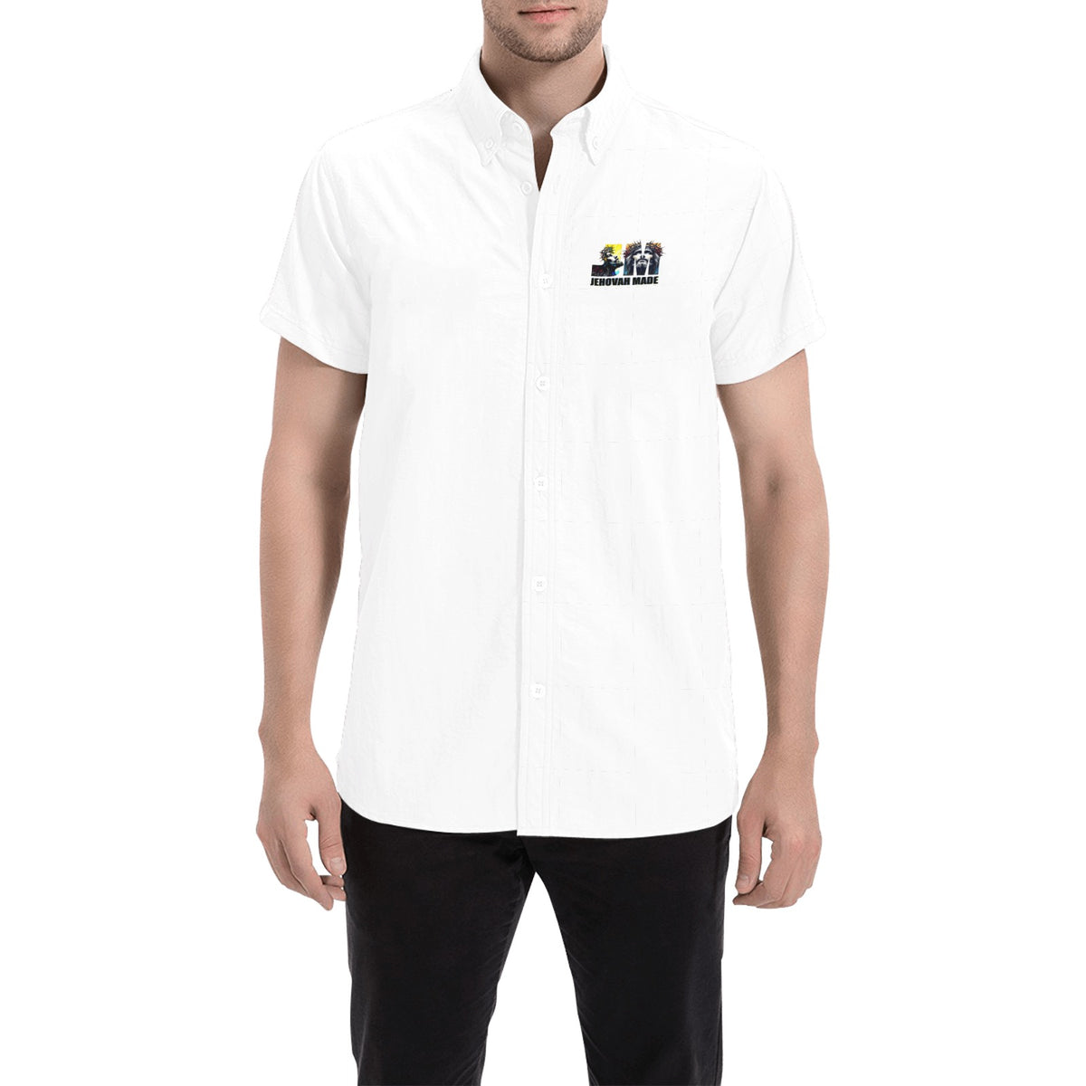 JESUS MY LORD CHRIST SHORT SLEEVE BUTTON UP Men's