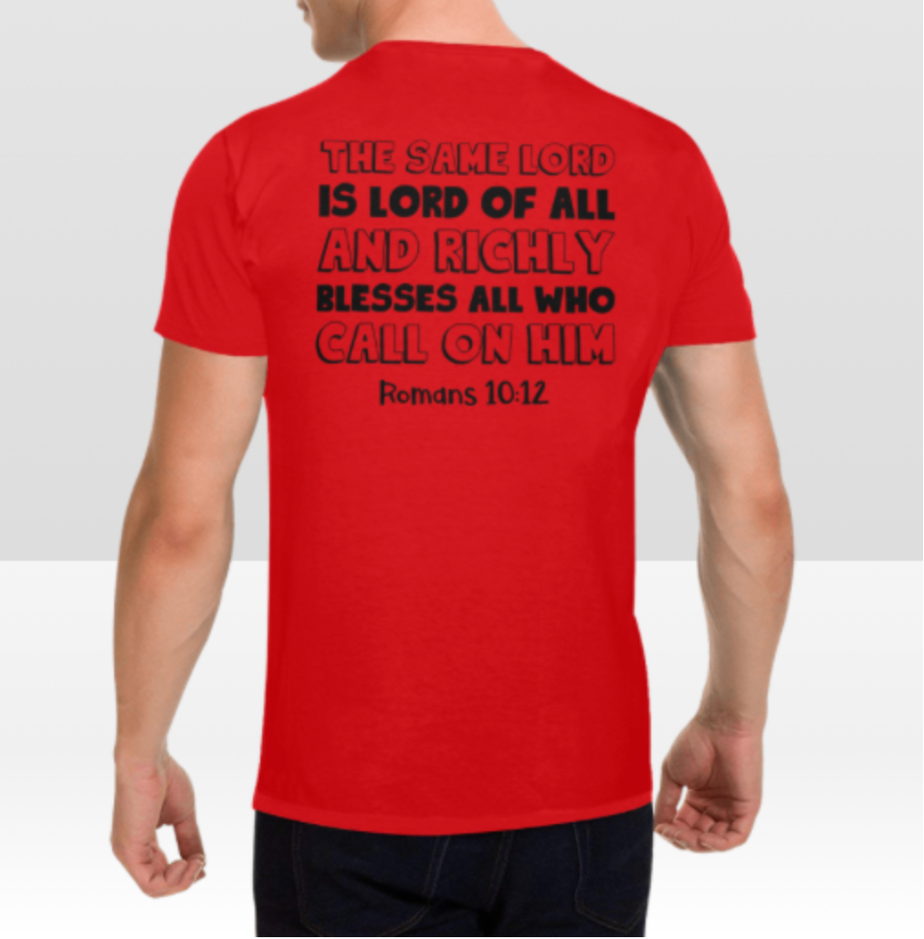 ROMANS 10:12 MENS T-SHIRT