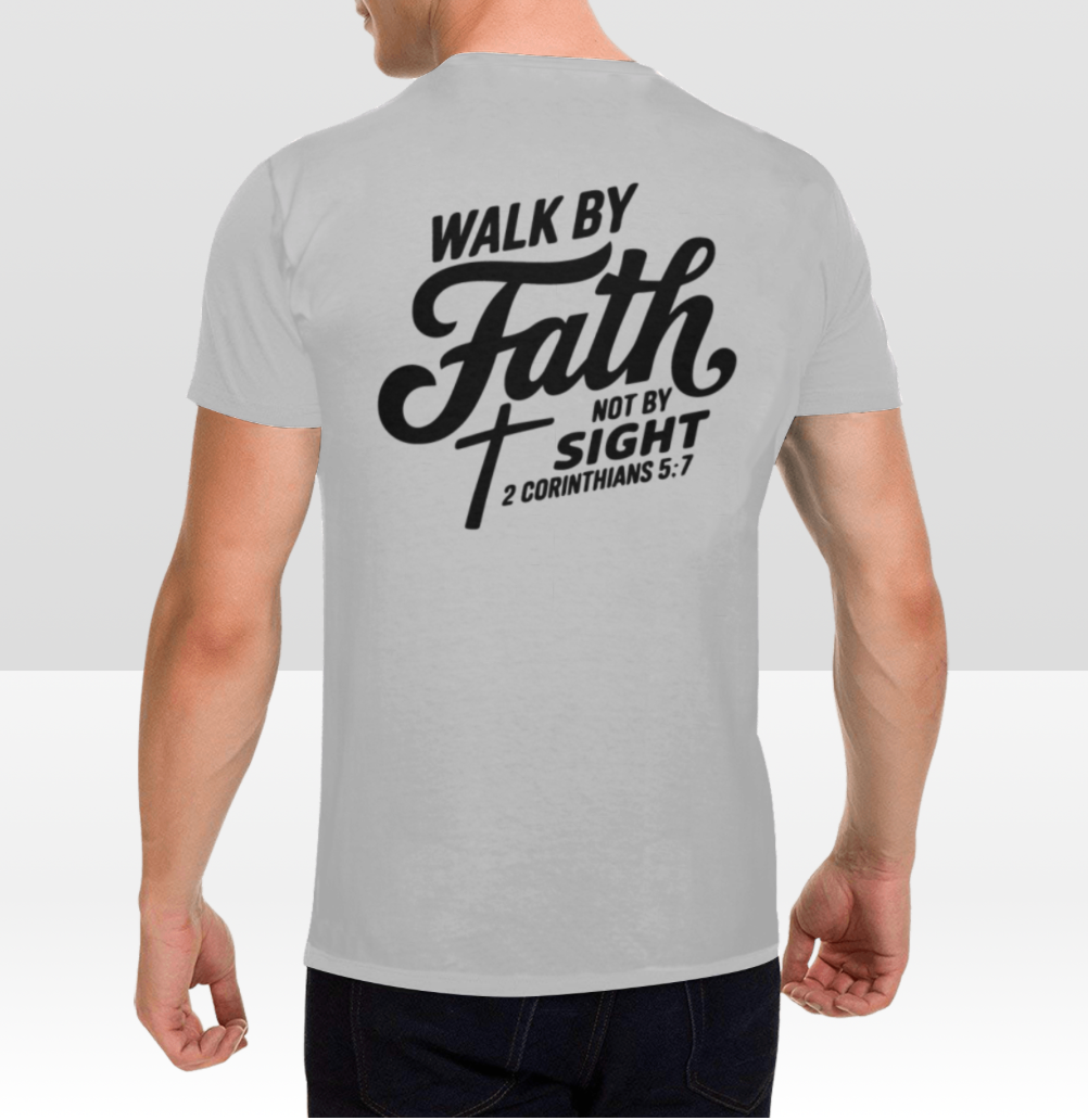 2 CORINTHIANS 5:7 MENS T-SHIRT