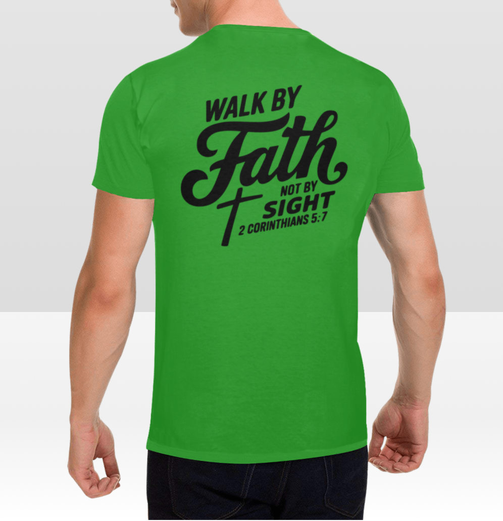 2 CORINTHIANS 5:7 MENS T-SHIRT