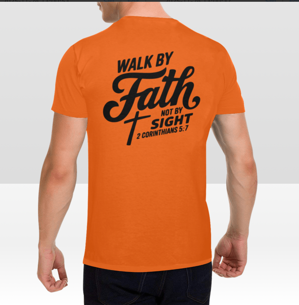 2 CORINTHIANS 5:7 MENS T-SHIRT