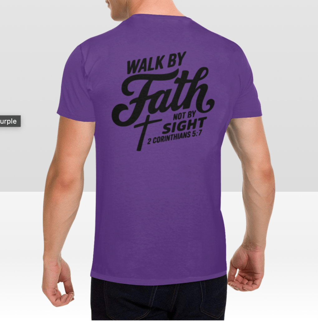 2 CORINTHIANS 5:7 MENS T-SHIRT