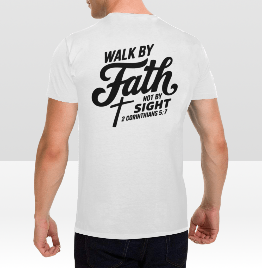2 CORINTHIANS 5:7 MENS T-SHIRT