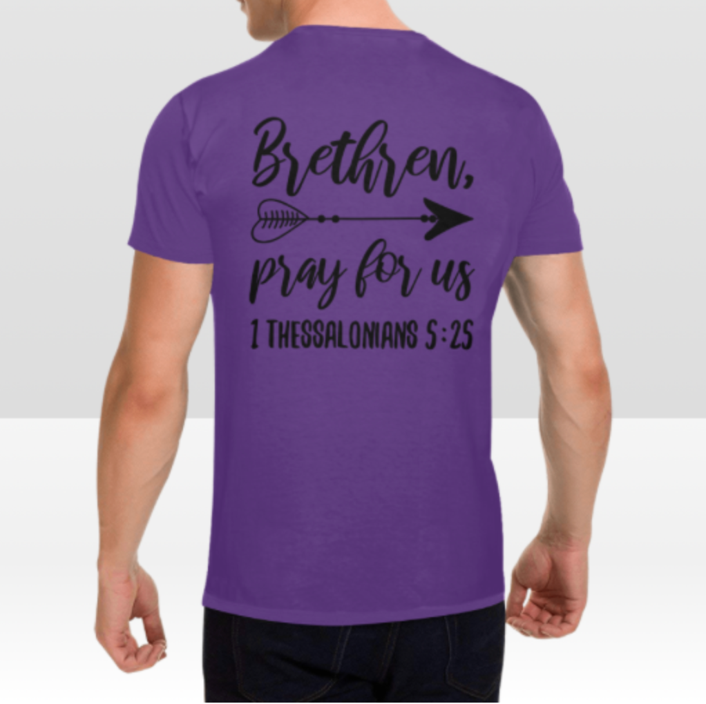 1 THESSALONIANS 5:25 MENS T-SHIRT