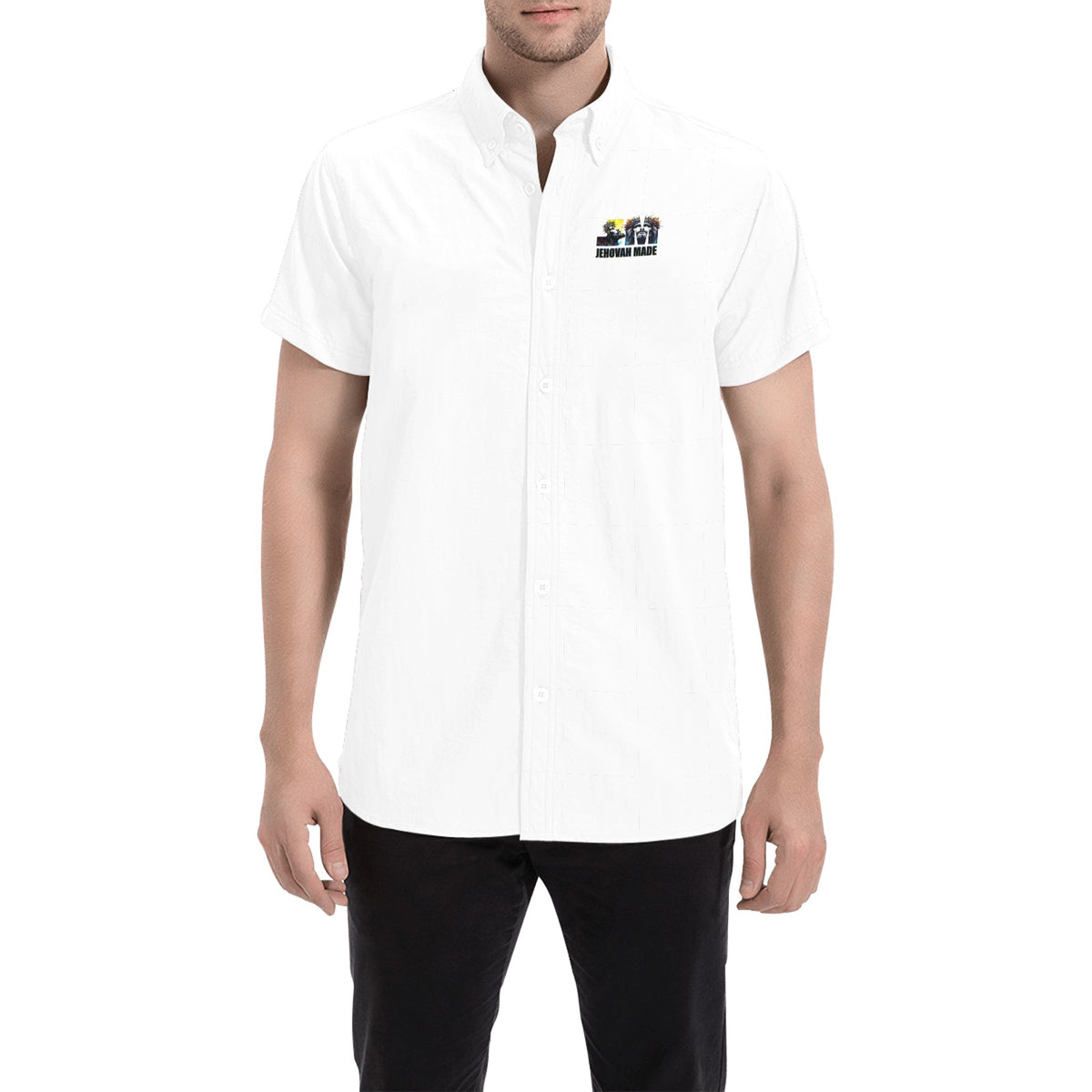 gods got you button up WHITE Men's