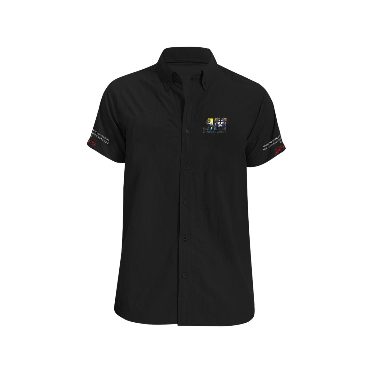 gods got you short sleeve button up BLACK MENS